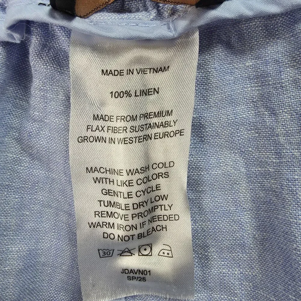 Quince European Linen Pants Womens French Blue 100% Linen XL Coastal Grandmother
